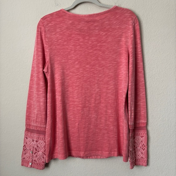 Soft Surroundings Boho Crochet Embroidered Alta Mara Long Sleeve Shirt - Picture 10 of 13